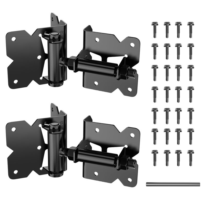 skysen Carbon Steel Vinyl Wood Fence Self Closing Gate Hinges Black(2063-cs-p) - Image 1